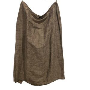 Eileen Fisher Linen/Cotton Blend Midi Skirt, Size 2X